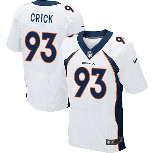 Men's Elite Jared Crick Nike Jersey White Road - #93 NFL Denver Broncos